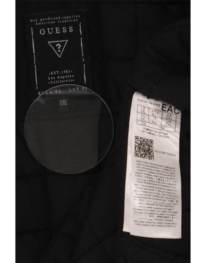 Jachetă parka cu glugă Guess Boys 13-14 ani 2XL poliamidă neagră