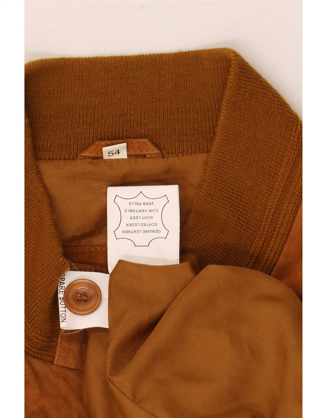 Jachetă Bomber Vintage pentru bărbați din piele intoarsa IT 54 2XL din piele maro