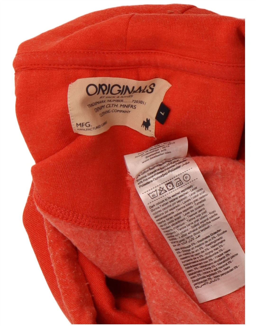 JACK & JONES Hanorac pentru bărbați cu gât rulat Pulover mare din bumbac portocaliu