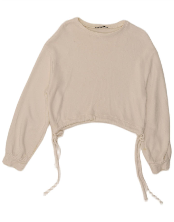Pulover pentru femeie Zara Crop Pulover UK 10 Mic Alb