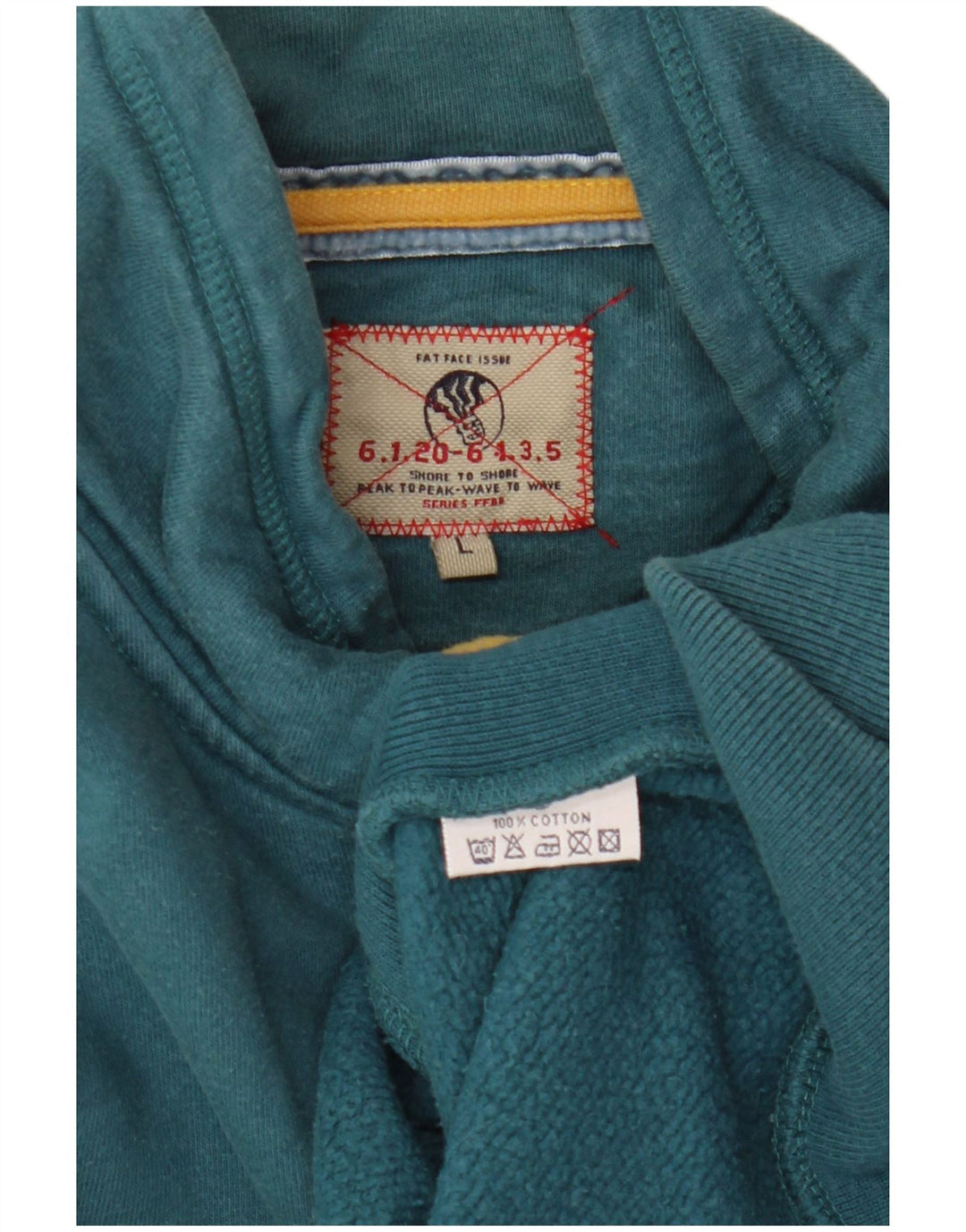 Fat Face Mens Graphic Trening Top Jachetă mare, verde, bumbac