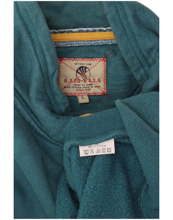 Fat Face Mens Graphic Trening Top Jachetă mare, verde, bumbac