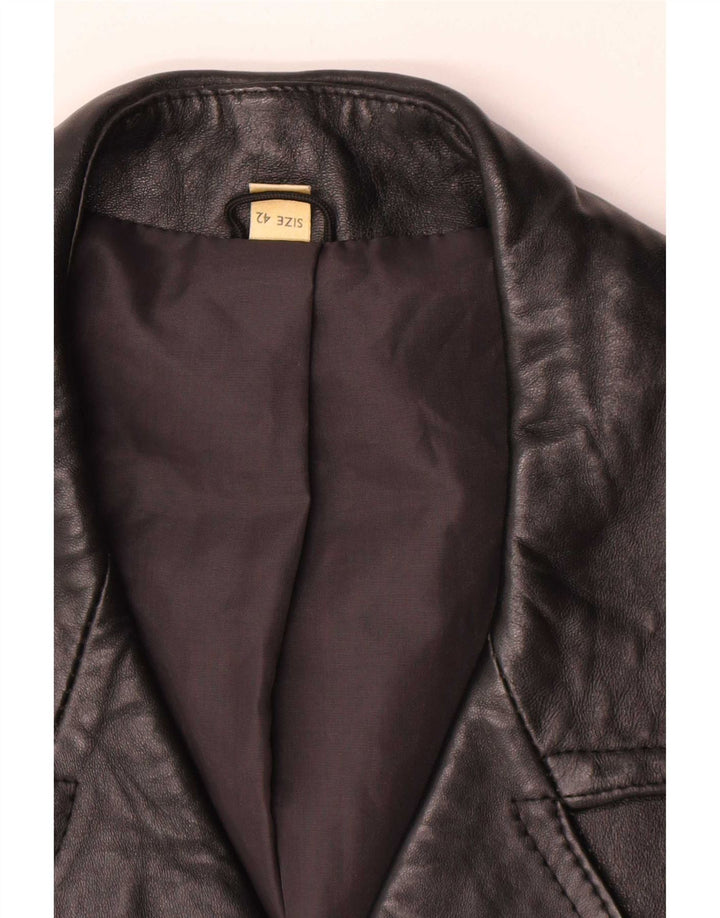 Palton din piele vintage pentru femei IT 42 Medium Black