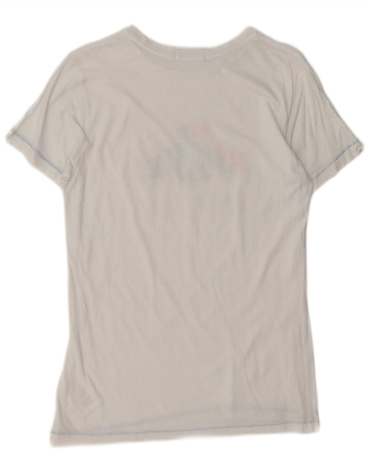 Tricou grafic pentru femei REPLAY Top UK 12 Bumbac alb mediu
