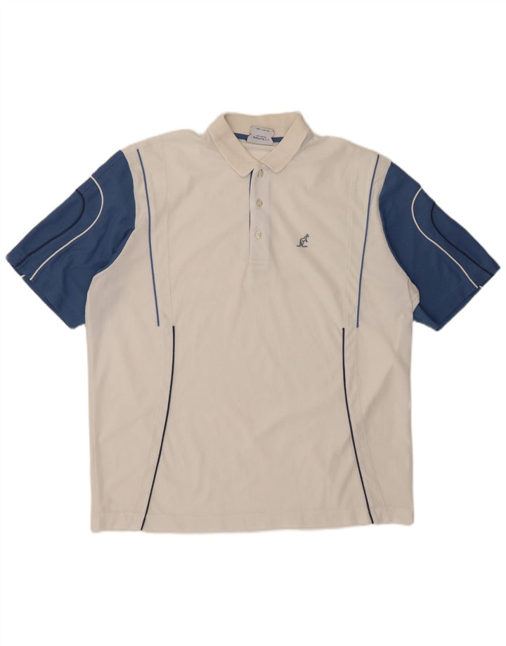 AUSTRALIAN L'ALPINA tricou polo pentru bărbați IT 56 3XL alb poliester bloc de culoare