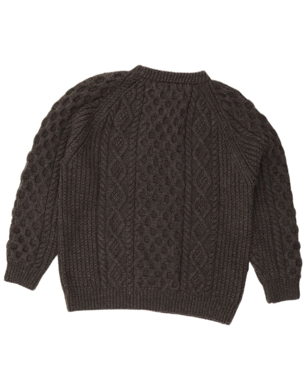 Pulover vintage pentru bărbați cu gât roșu, XL, gri
