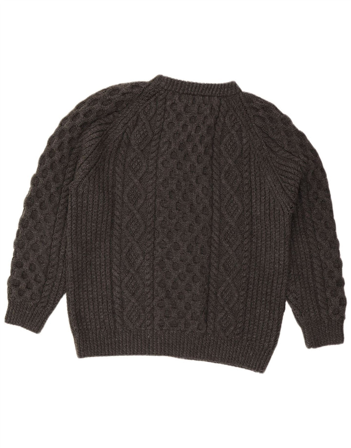 Pulover vintage pentru bărbați cu gât roșu, XL, gri
