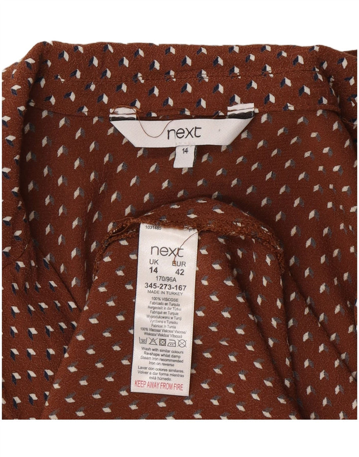 Next Rochie Maxi Wrap pentru femei UK 14 Medium Brown Geometric Viscose