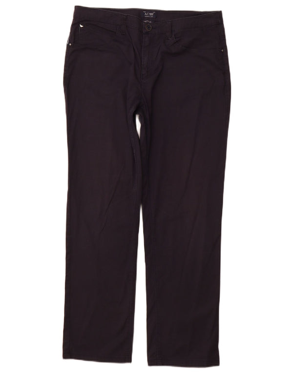 ARMANI Pantaloni Drepți Casual Magnolia Femei L31 L28 Bumbac Bleumarin