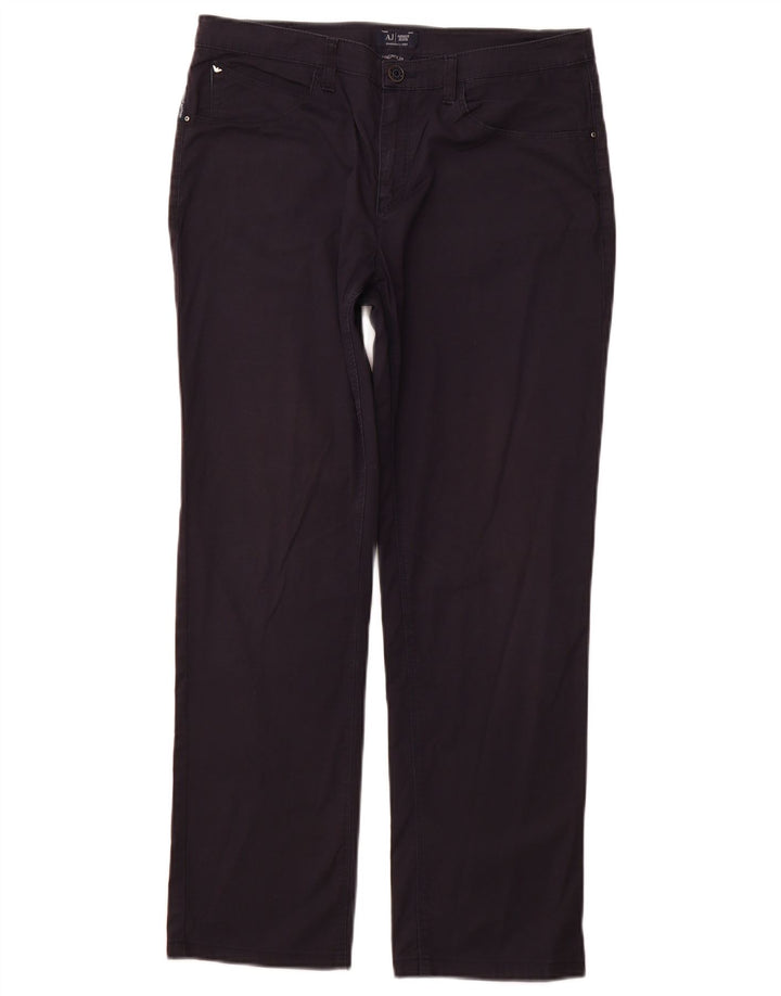 ARMANI Pantaloni Drepți Casual Magnolia Femei L31 L28 Bumbac Bleumarin