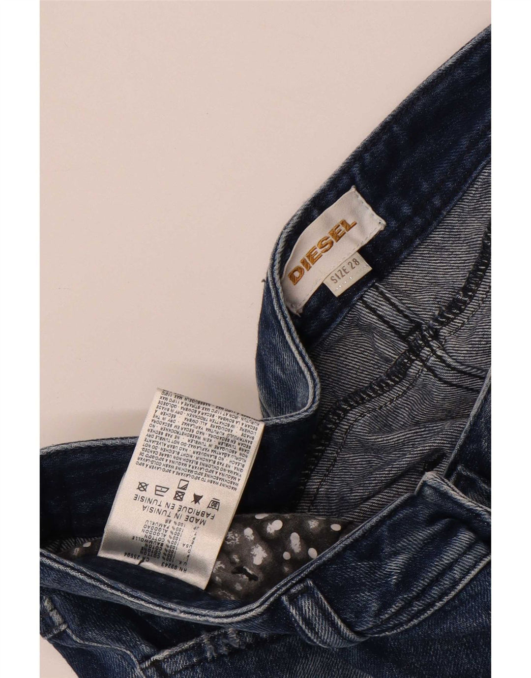 Fusta mini denim pentru femei Diesel W28, bumbac albastru mediu