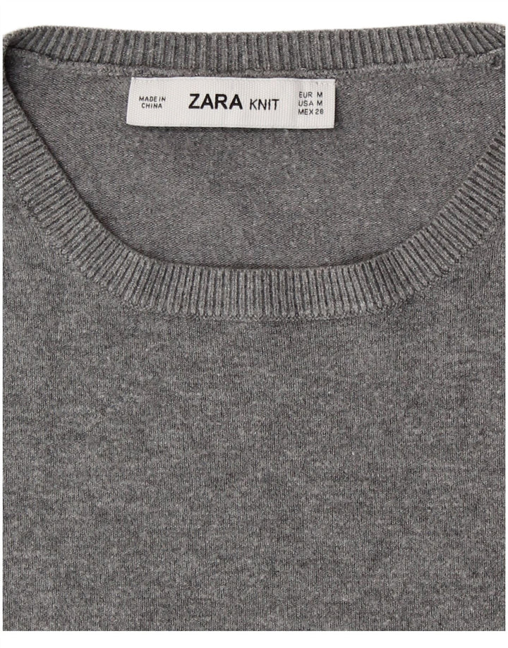 Pulover pentru damă Zara, cu gâtul turn, UK 12, gri mediu