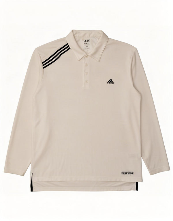 Tricou polo cu mânecă lungă pentru bărbați Adidas Climalite, XL, poliester alb