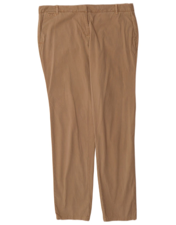 Marks & Spencer Pantaloni chino subțiri pentru femei UK 14 Large W34 L30 Bej Bumbac