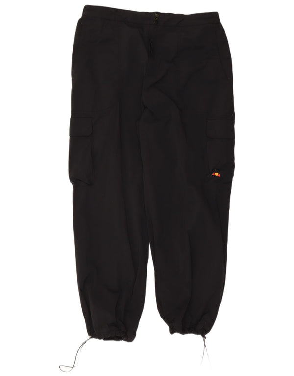 Pantaloni cargo pentru femei Ellesse cu talie înaltă UK 20 2XL W40 L29 Negru