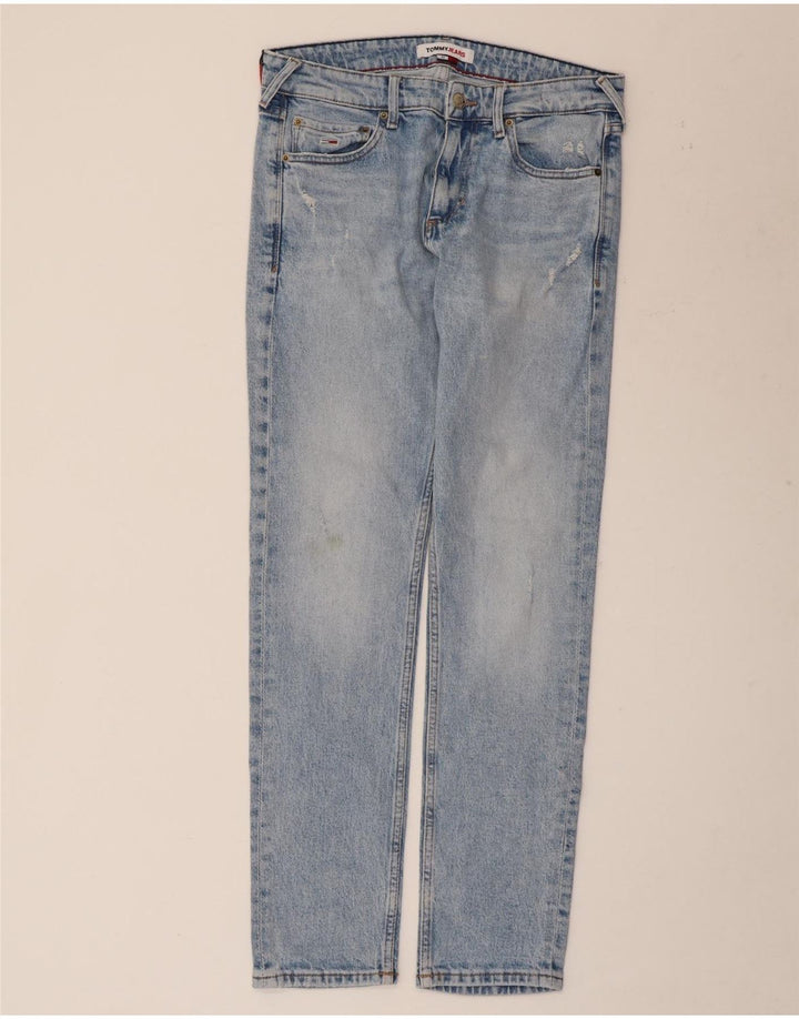 TOMMY HILFIGER Blugi slim pentru bărbați Distressed W30 L32 Bumbac albastru