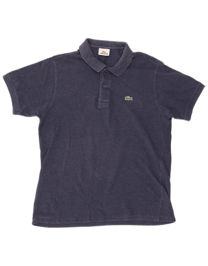 Tricou polo Lacoste pentru bărbați, mărime 4, bumbac albastru bleumarin mediu