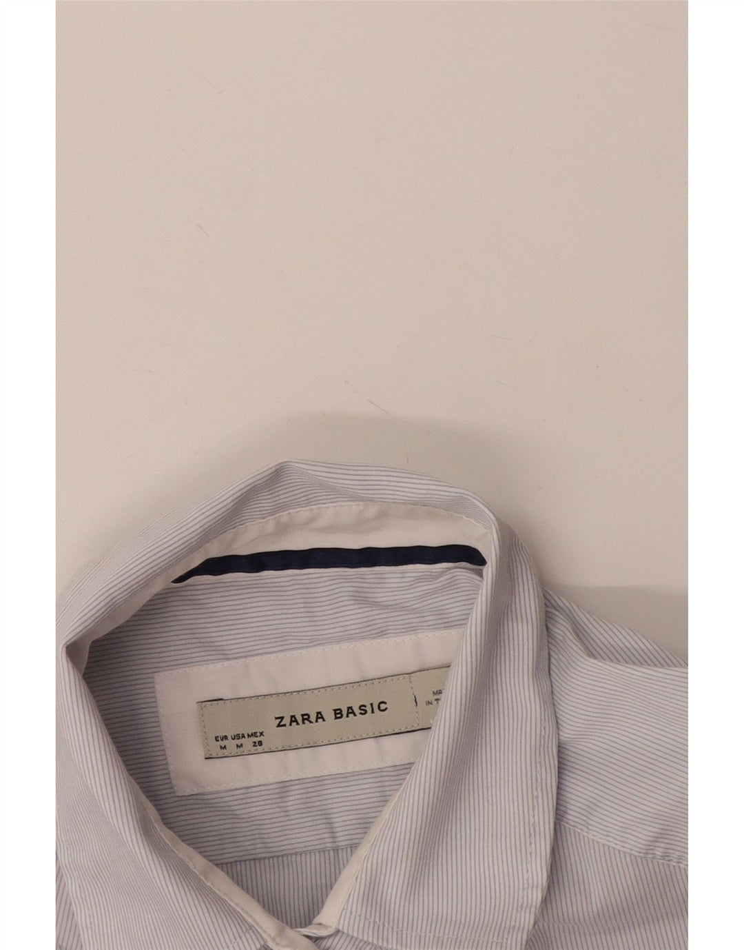 Cămașă cu mânecă scurtă pentru femei Zara UK 14 Medium White Pinstripe