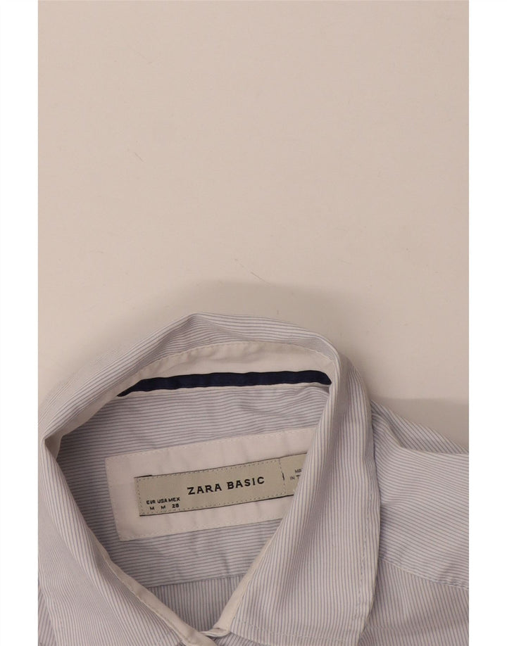 Cămașă cu mânecă scurtă pentru femei Zara UK 14 Medium White Pinstripe