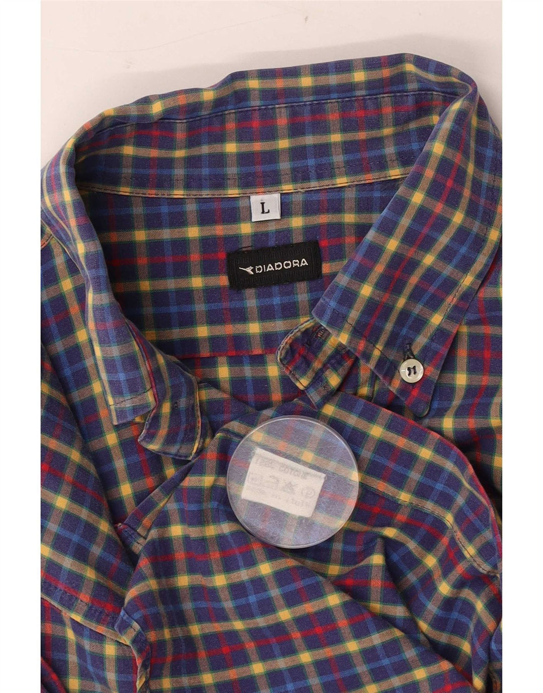 Cămașă Diadora pentru bărbați, mare, multicolor, cu carouri din bumbac