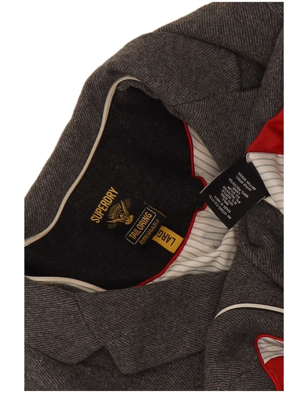 Blazer Superdry pentru femei cu 2 nasturi, UK 14, lână mare, gri
