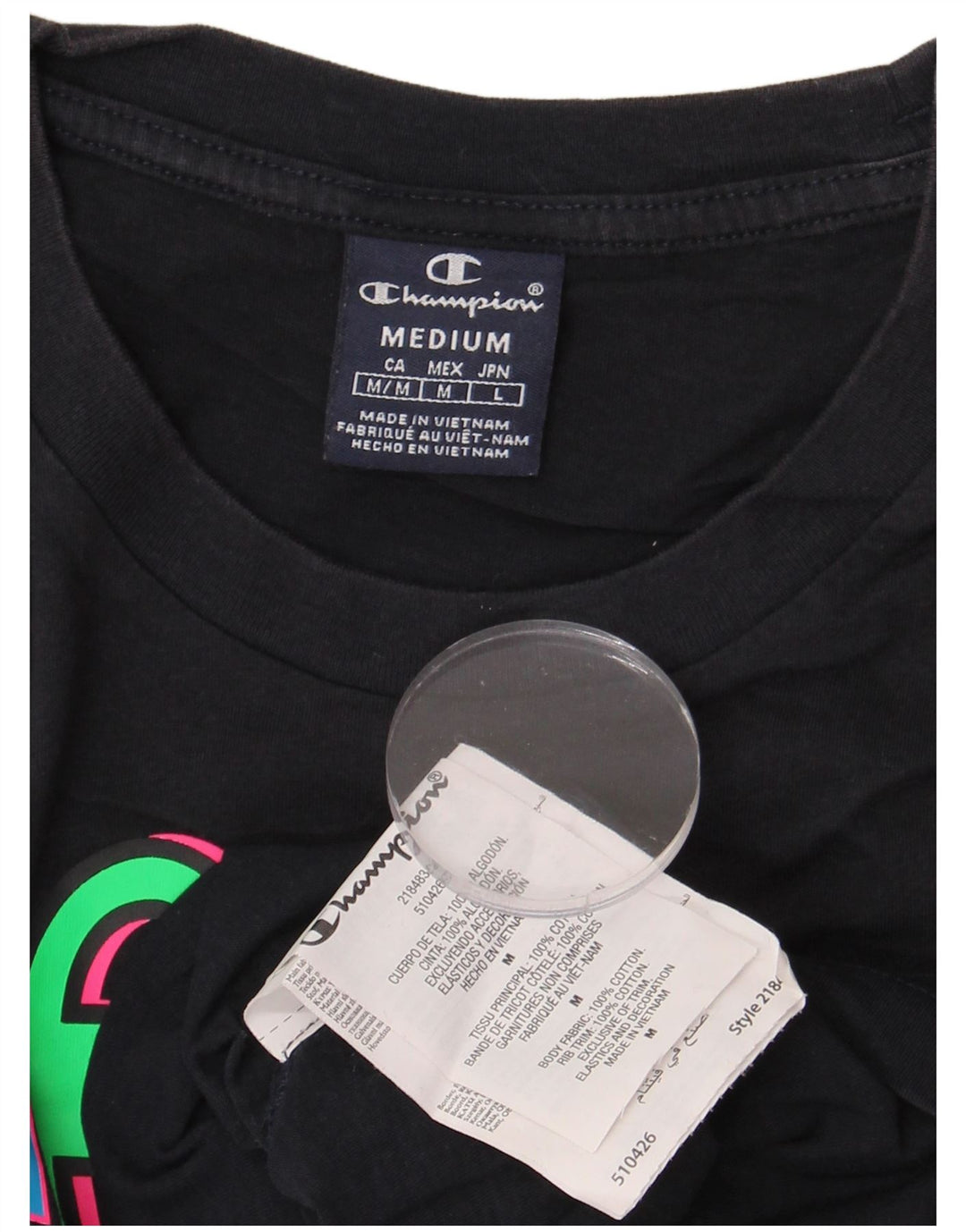 Tricou grafic pentru bărbați Champion Top mediu din bumbac bleumarin