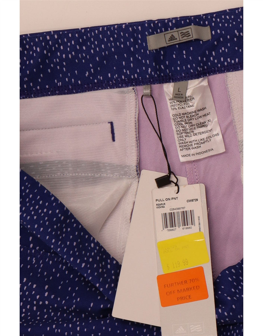 Leggings crop pentru femei ADIDAS UK 16 Poliester cu pete albastre mari