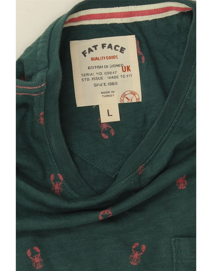 Tricou pentru bărbați Fat Face Top mare bumbac cu pete verzi