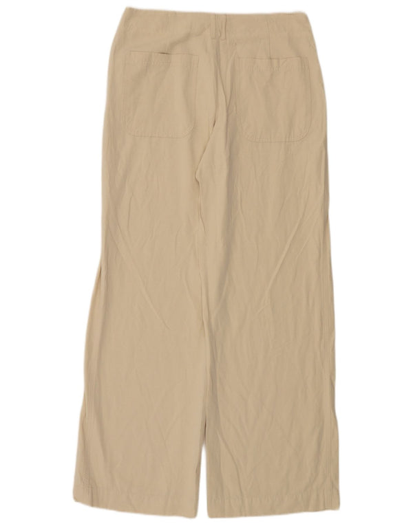 Pantaloni chino pentru femei cu picioare largi Zara Mediu L28 L31 Bej Viscoza