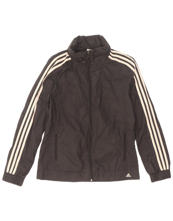 Jachetă de trening pentru femei Adidas UK 14, mare, neagră, poliamidă