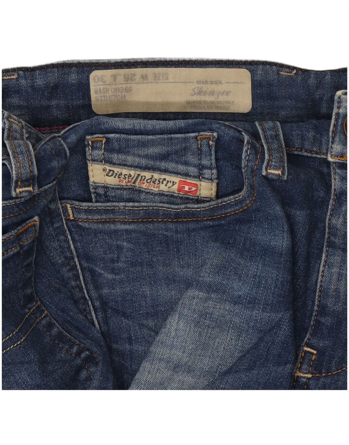 DIESEL Blugi Skinzee cu talie joasă super subțire pentru femei L25 L27 Albastru