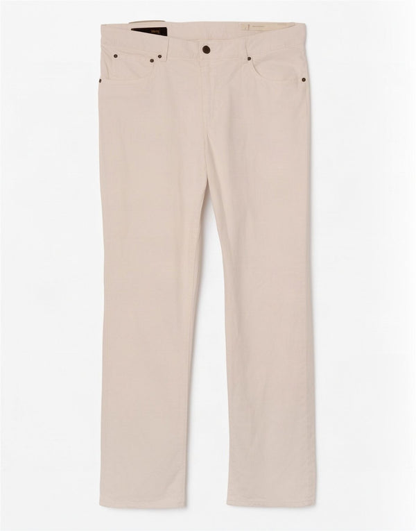 Pantaloni casual drepti pentru bărbați Marlboro Classics L36 L34 Bumbac alb
