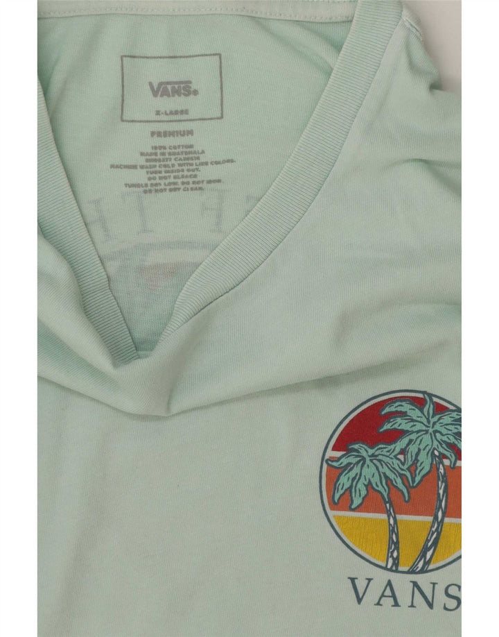 Tricou grafic pentru bărbați Vans Top XL din bumbac turcoaz