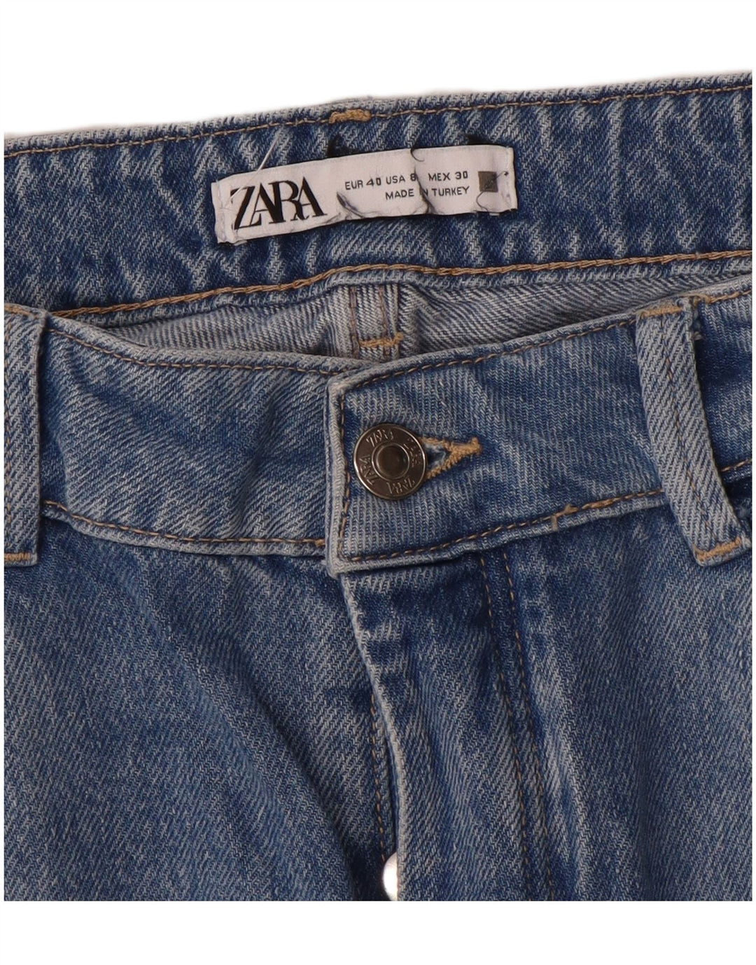 Blugi drepti pentru femei Zara EU 40 Medium W30 L32 Albastru