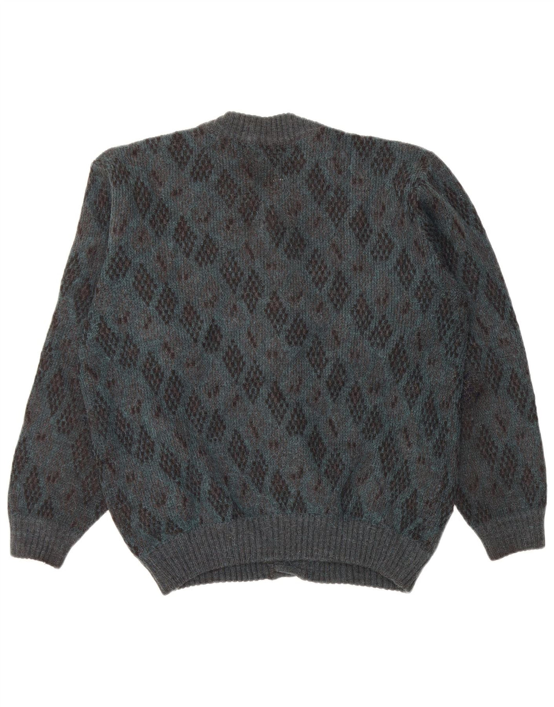 Pulover Cardigan Vintage pentru bărbați, lână de alpaca, albastră mare