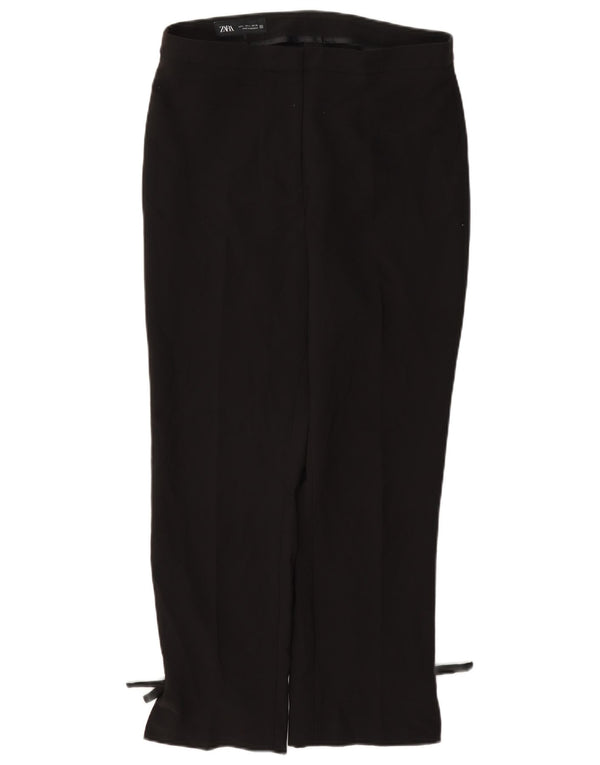Zara Womens Straight Casual Trousers Large W30 L27 Black Polyester