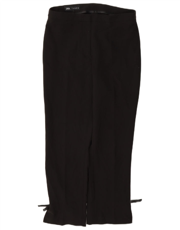 Pantaloni Drepți Casual Zara Femei L30 L27 Negru Poliester