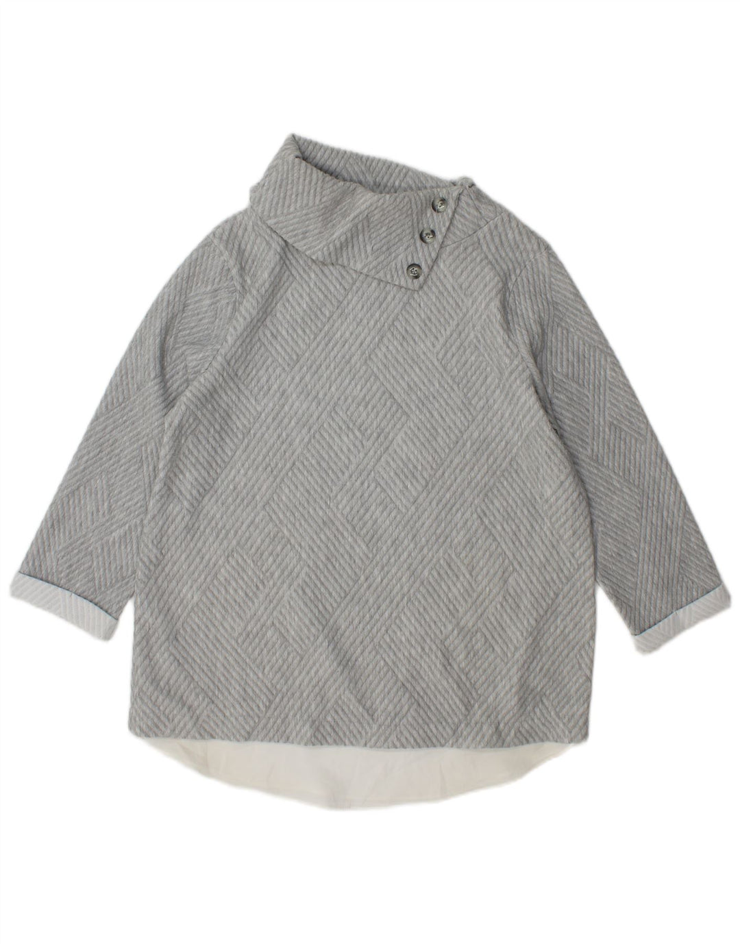 Phase Eight Pulover cu gât rulat pentru femei UK 12 Medium Gri Geometric