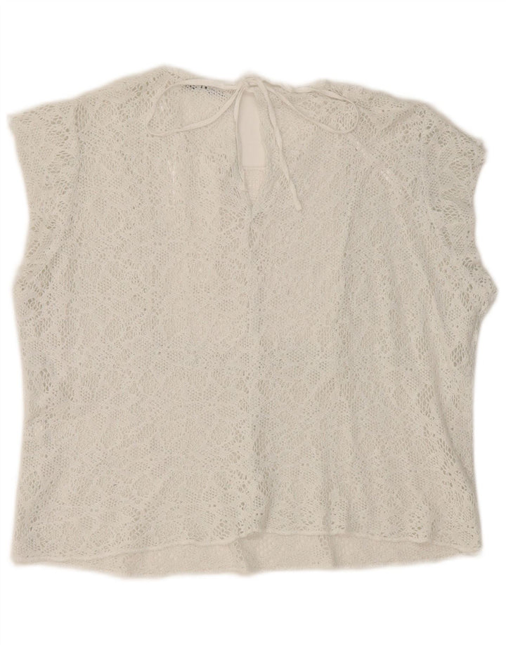 Bluză pentru femei Crop din dantelă Zara UK 16 Large White
