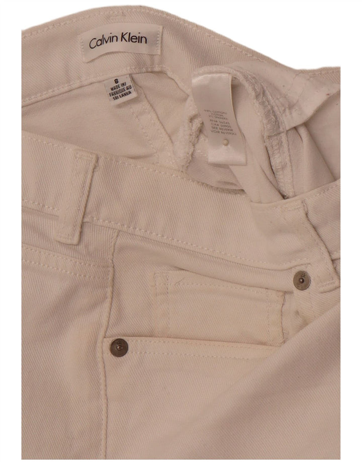 Pantaloni scurți din denim CALVIN KLEIN pentru femei US 8 Medium W32 Bumbac alb