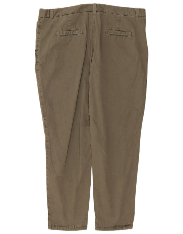 Pantaloni chino obișnuiți pentru femei Marks & Spencer UK 18 XL W38 L28 Kaki Bumbac