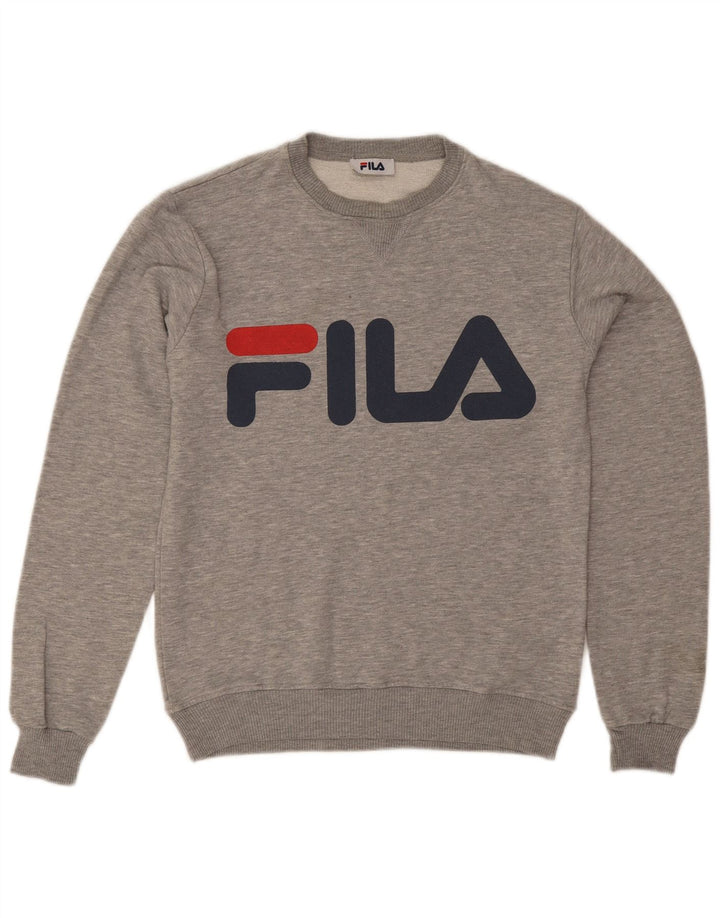 Hanorac grafic pentru bărbați Fila Jumper mic, gri, bumbac cu pete