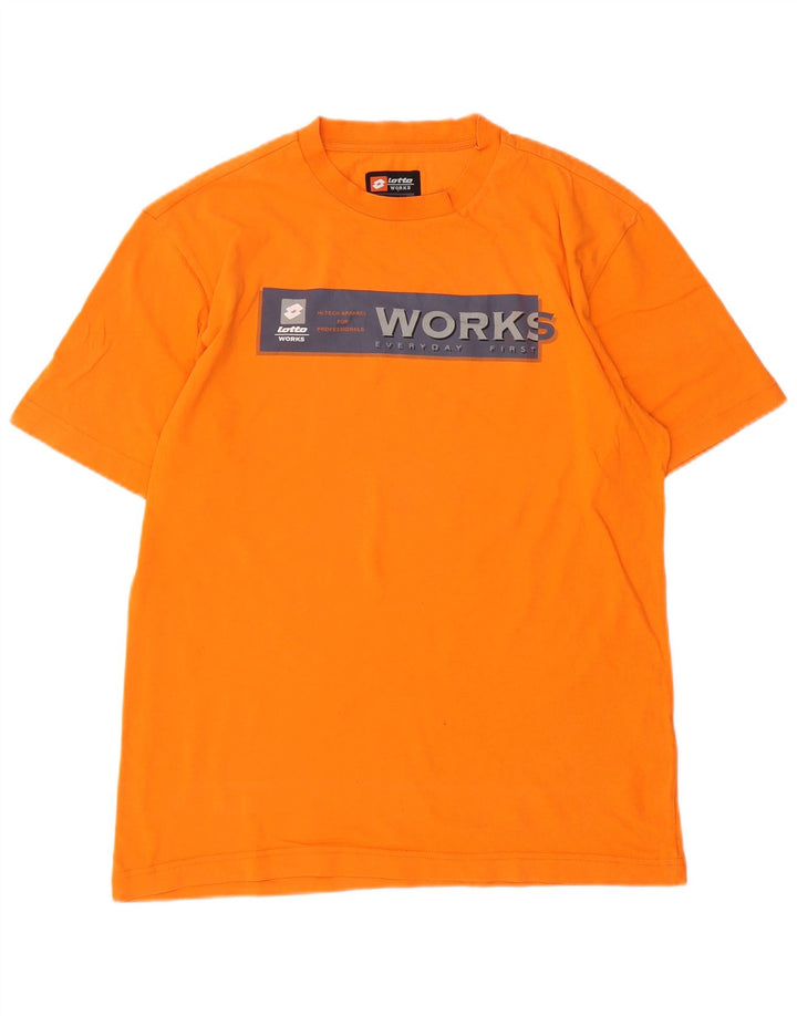 Tricou grafic pentru bărbați Lotto Top din bumbac portocaliu mediu