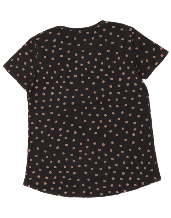 Top tricou pentru femei Zara UK 10 mic, negru, buline