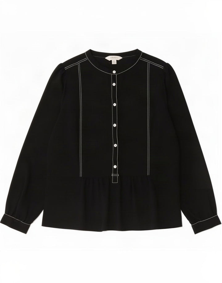 Bluză cu mânecă lungă pentru femei Marks & Spencer UK 16 Poliester negru mare