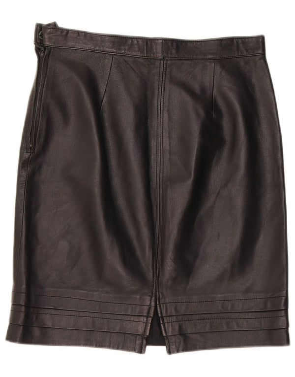Fusta din piele vintage pentru femei W28 Medium Black