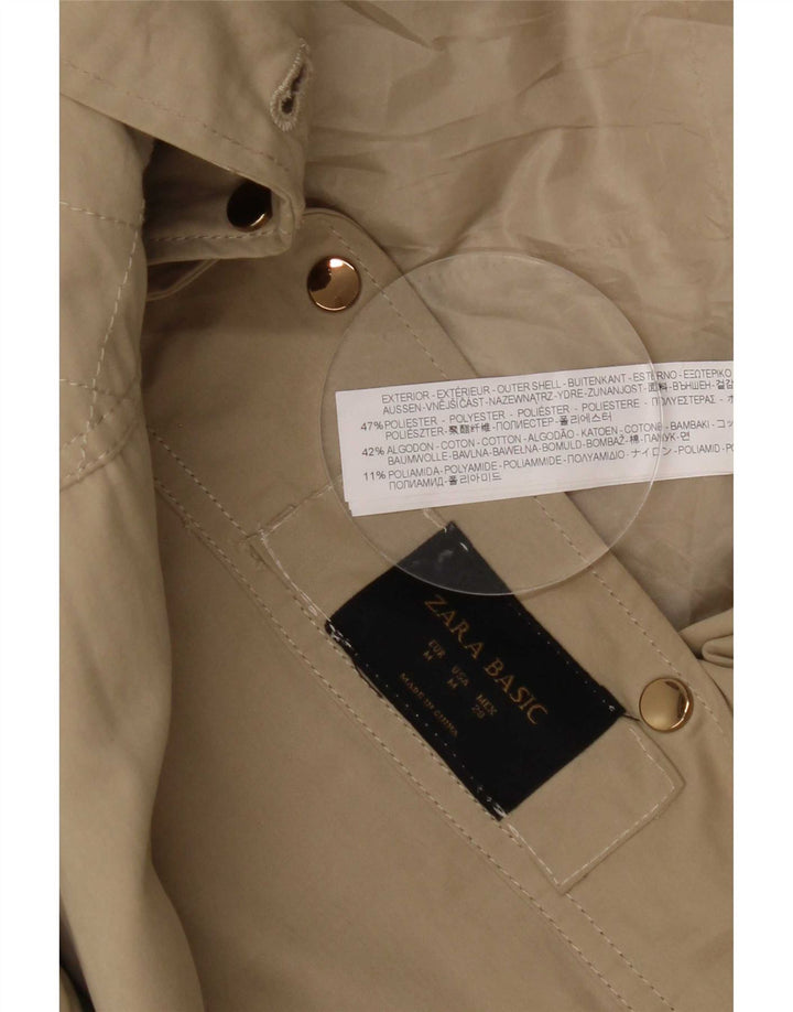 Pelernă de ploaie cu glugă pentru femei Zara UK 14 Medium Kaki Poliester