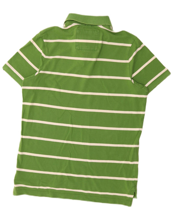 Tricou polo Abercrombie & Fitch pentru bărbați Muscle Rugby XL, bumbac cu dungi verzi