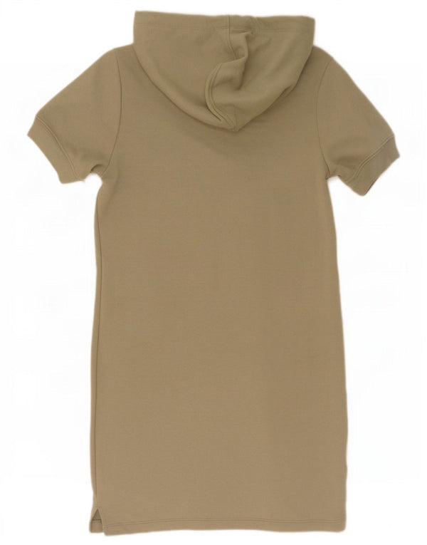 Dkny Rochie cu hanora cu mâneci scurte pentru femei UK 14 Bumbac kaki mediu