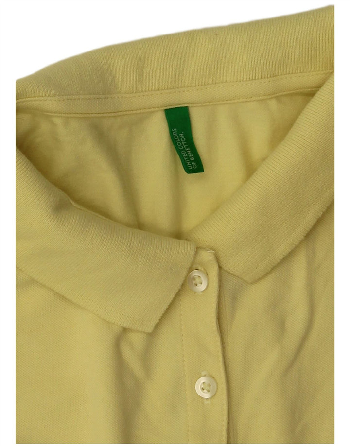 Tricou polo Benetton pentru femei UK 12 Galben mediu